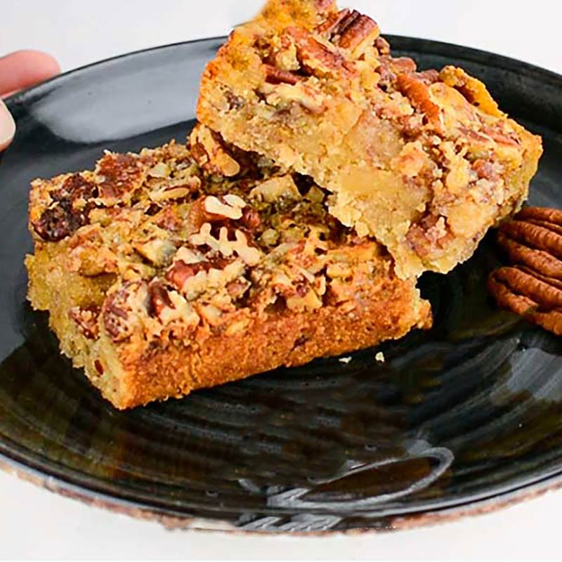 The Best Keto Pecan Bars Recipe (3g Carbs) Low Carb Slice