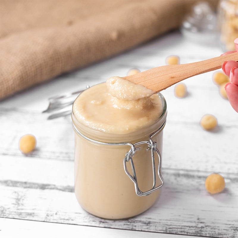 Macadamia nut butter in a jar