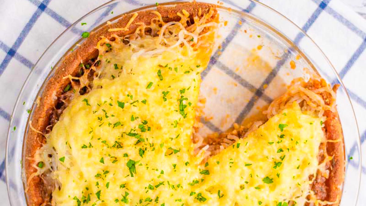 Keto Bolognese Pie - With Low Carb Crust - Saucy &amp; Rich!-image