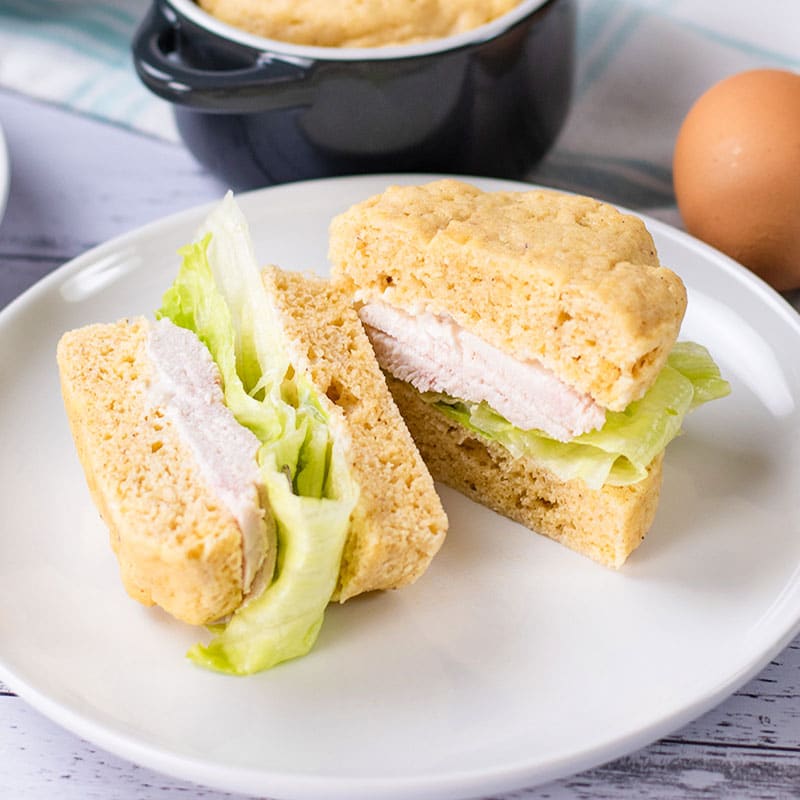 Quick bread sandwich on a plate.