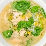 Keto Chicken Noodle Soup in a Bowl