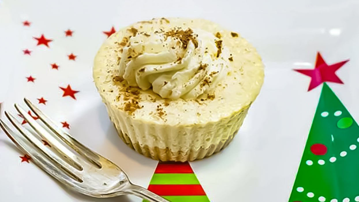 Keto Christmas Fat Bombs Eggnog Cheesecake