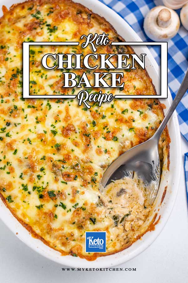 Chicken and Cheese Bake in a casserole dish.