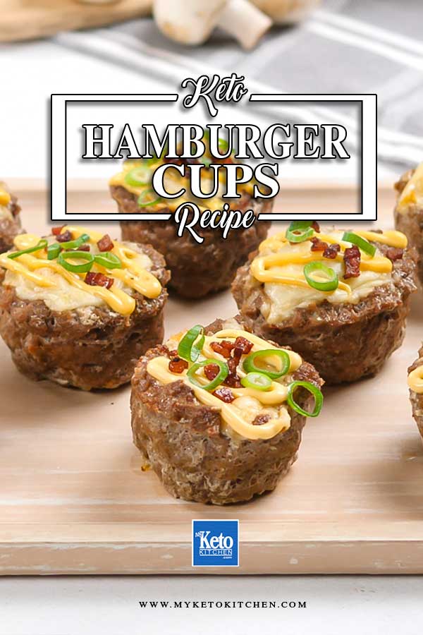 Keto Hamburger Cups sitting on a platter.