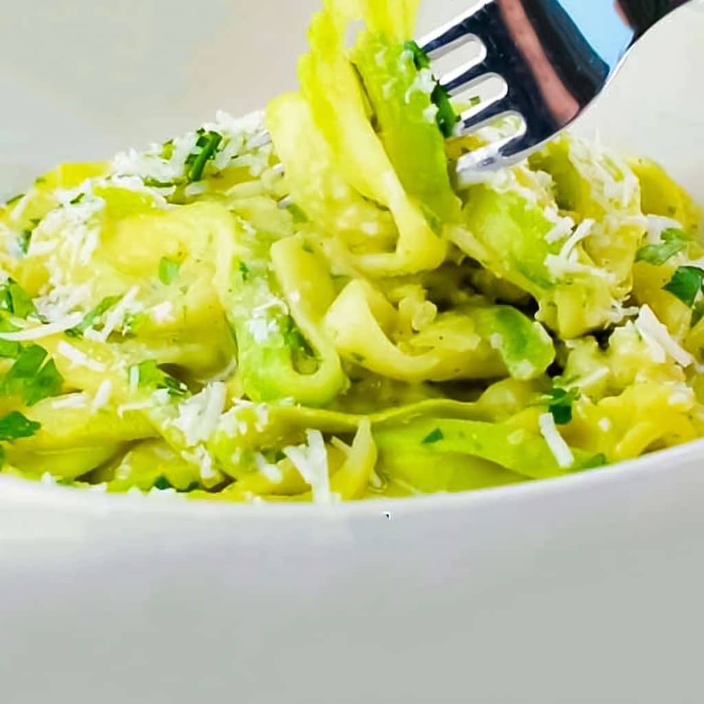 Keto Pasta Zoodles with Avocado Sauce