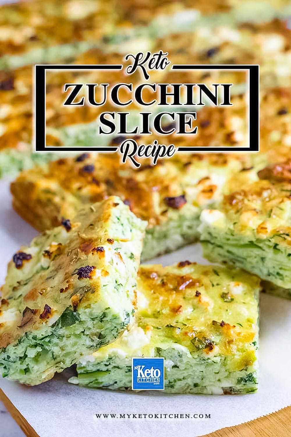Keto Zucchini Slice with Cheddar & Feta Easy Bake!