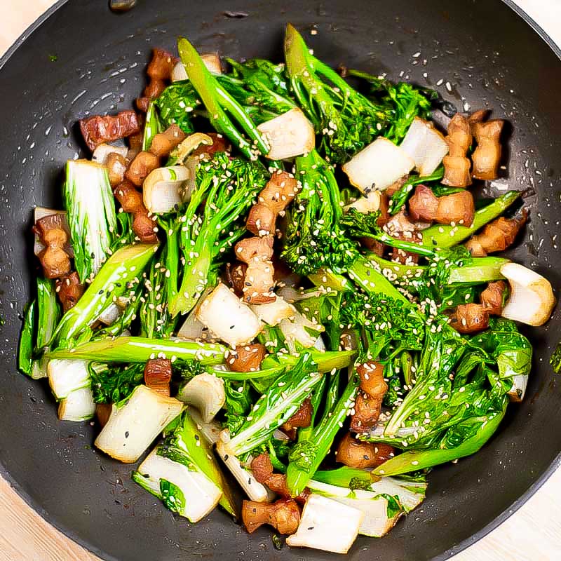 Pork belly stir fry