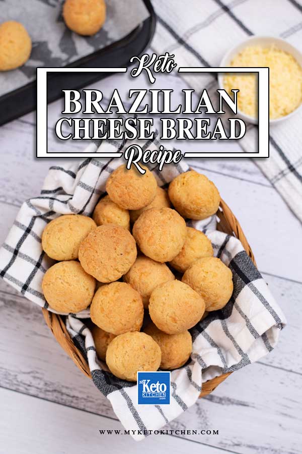 Keto Brazilian Cheese Bread in a basket.