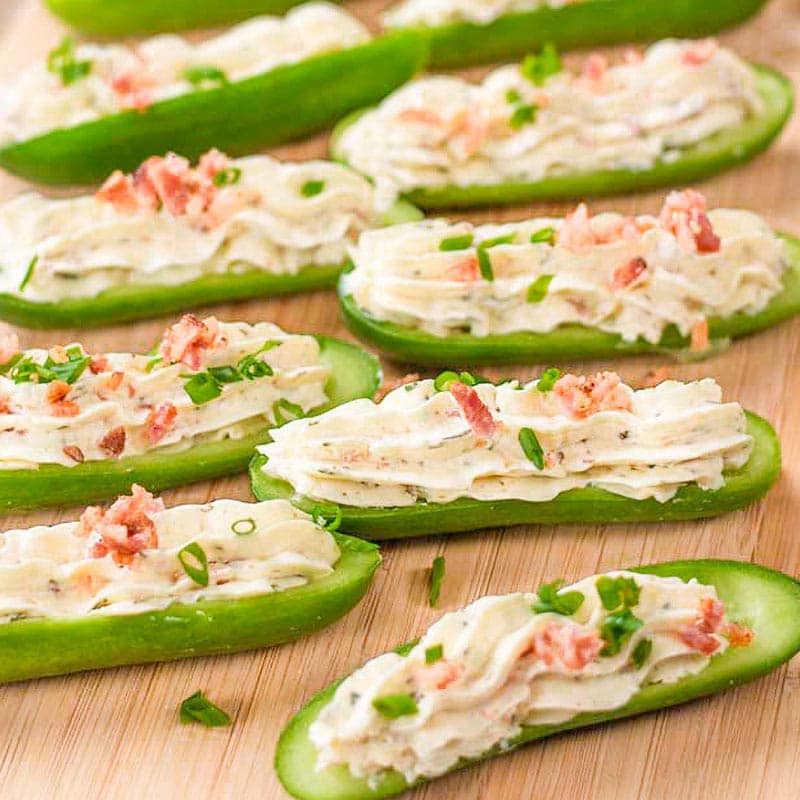 Tasty stuffed cucumbers.