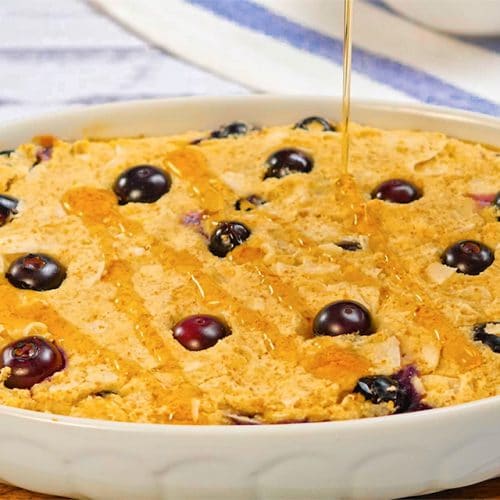 keto baked oatmeal in a dish