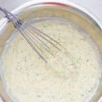 Keto tartar sauce ready to chill.