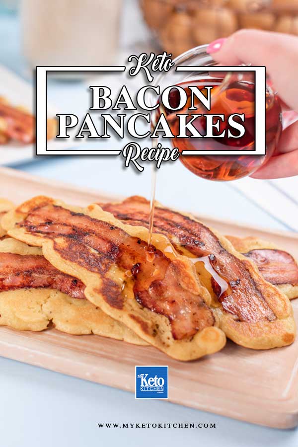 Keto Bacon Pancakes on a platter.