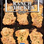 Keto Crispy Baked Ranch Chicken on a baking pan.