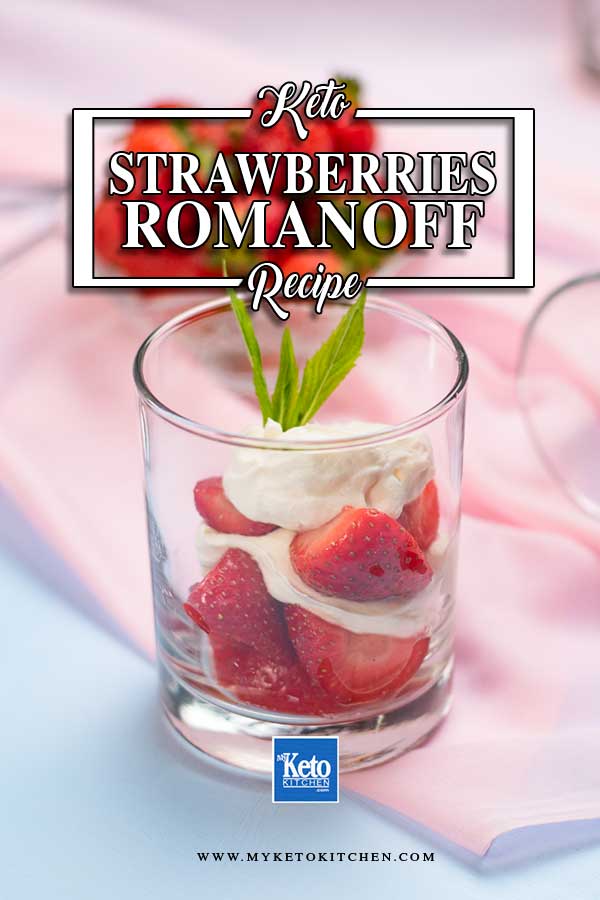 Keto Strawberries and Cream served in glasses.