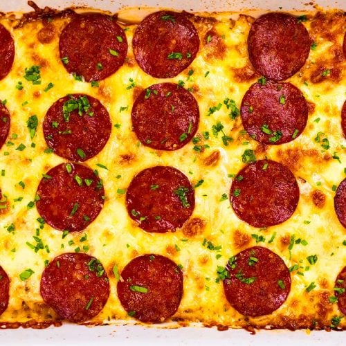 Keto Pizza Casserole.