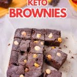 Keto brownies on baking paper.