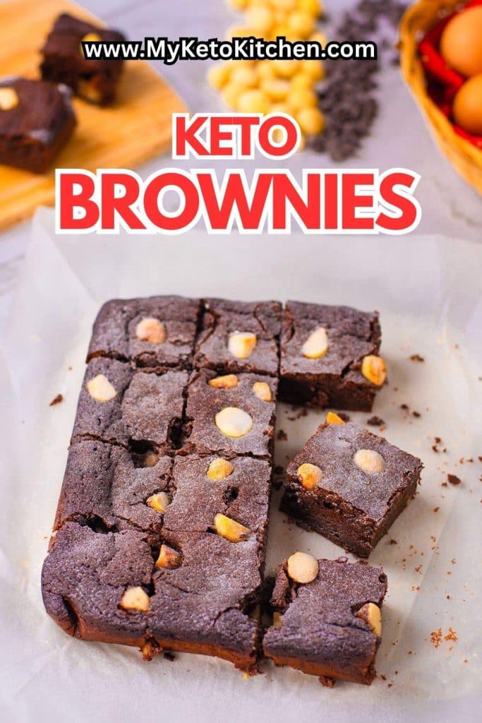 Keto brownies on baking paper.