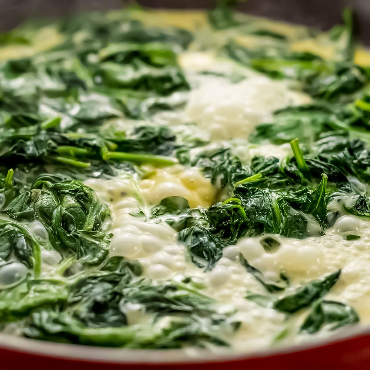 Keto creamed spinach recipe.
