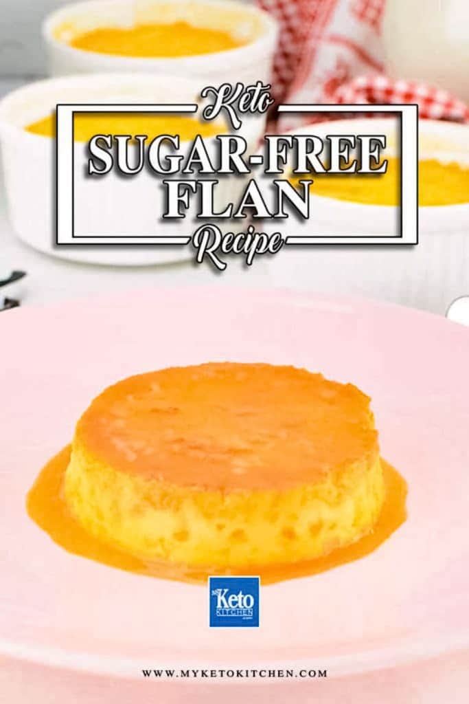 Keto flan on a plate.