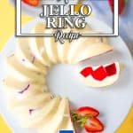 Keto vanilla jello ring dessert on a plate.