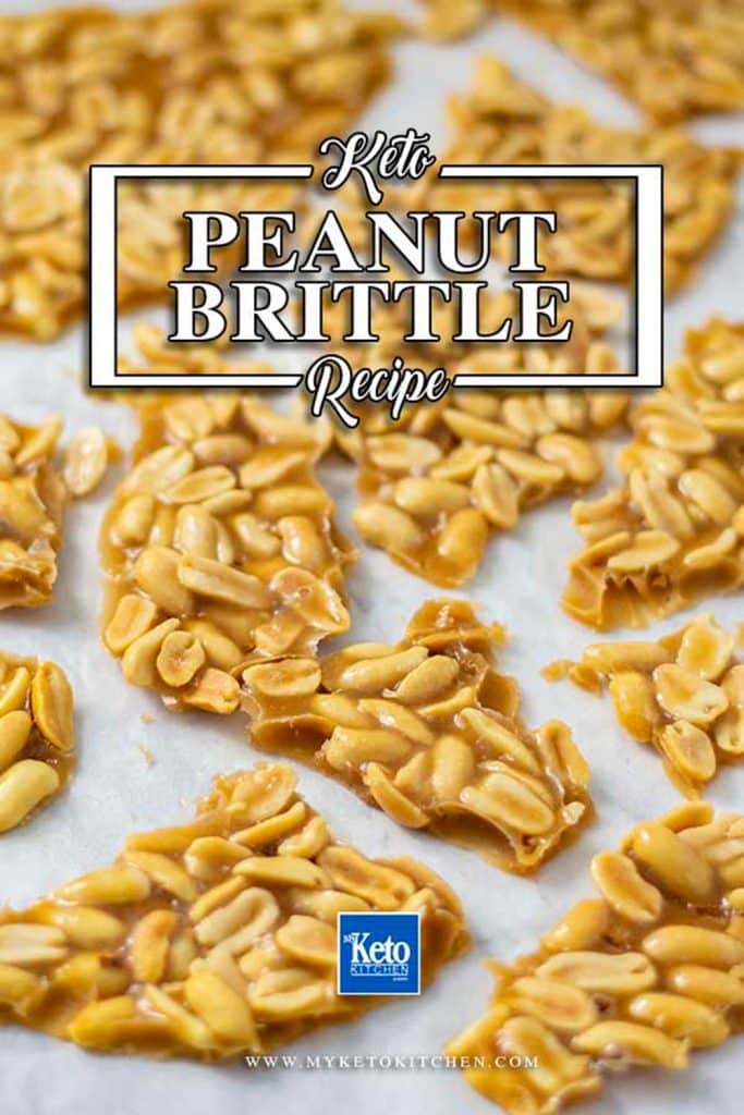 Keto peanut brittle on baking paper.