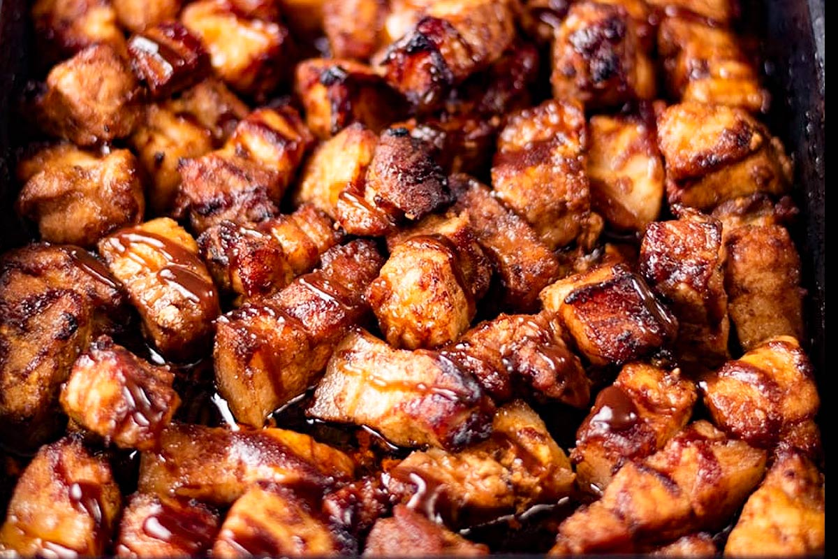 The Best Keto Pork Belly Bites with SugarFree BBQ Sauce
