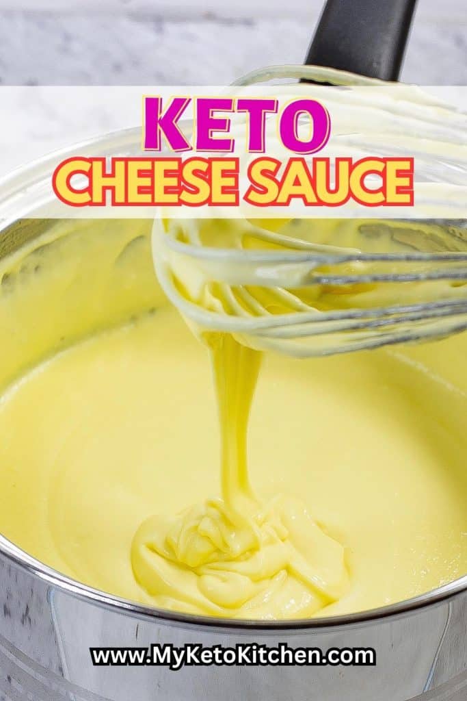 Keto cheese in a pot with a whisk.