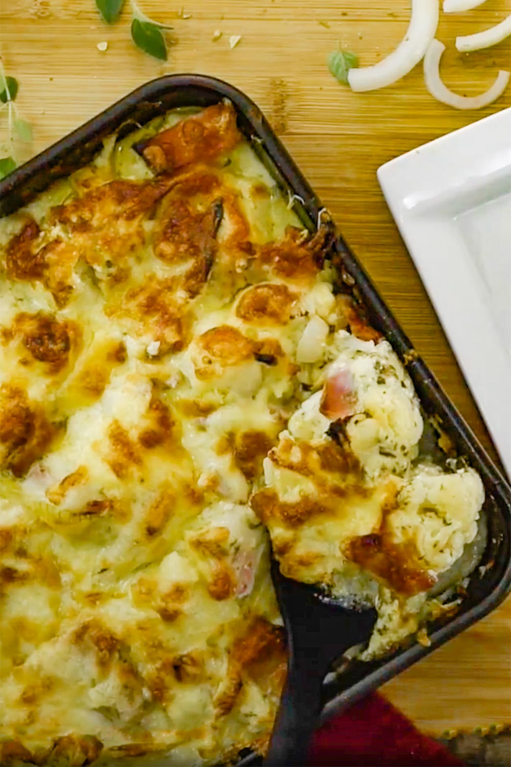 The Best Keto Cauliflower Bake Recipe Creamy Cheese & Bacon