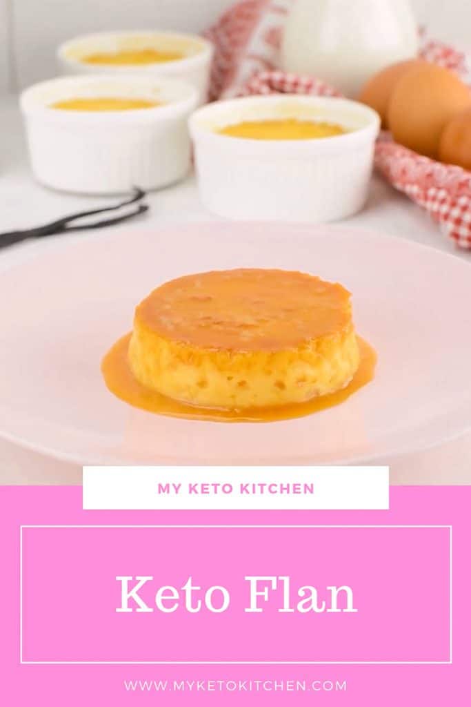 Keto flan on a plate.