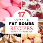 Five keto fat bombs images wit ext saying. "the best keto fat bombs recipes.