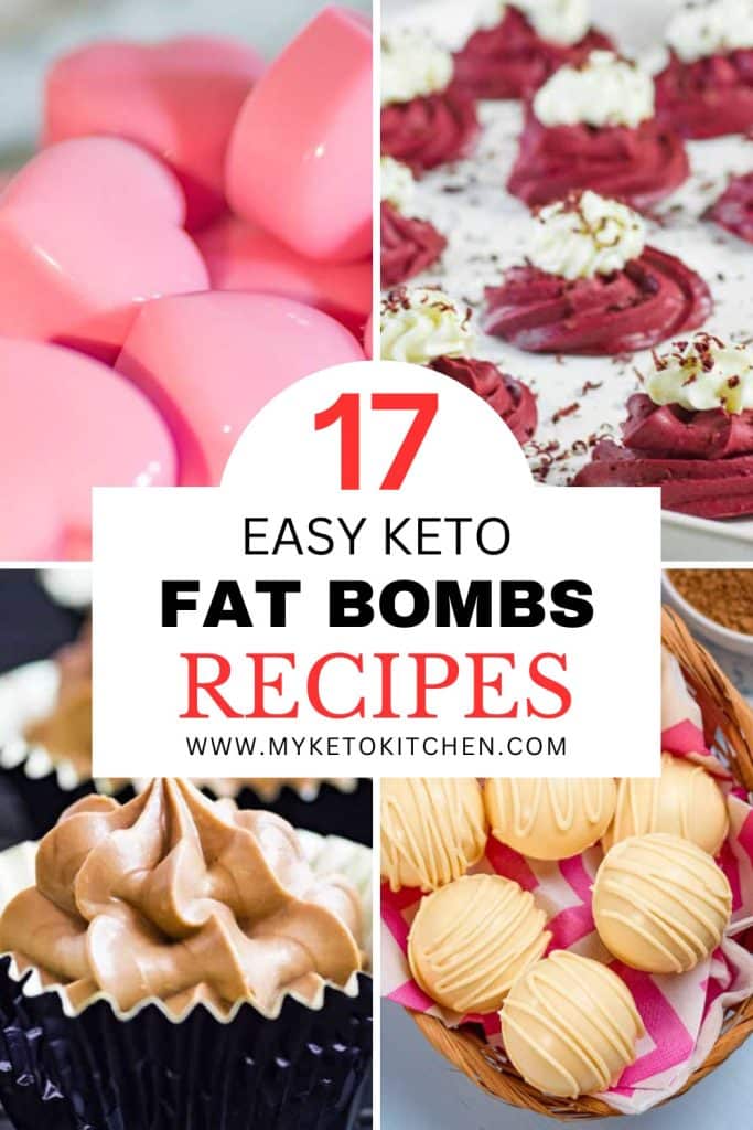 Five keto fat bombs images wit ext saying. "the best keto fat bombs recipes.