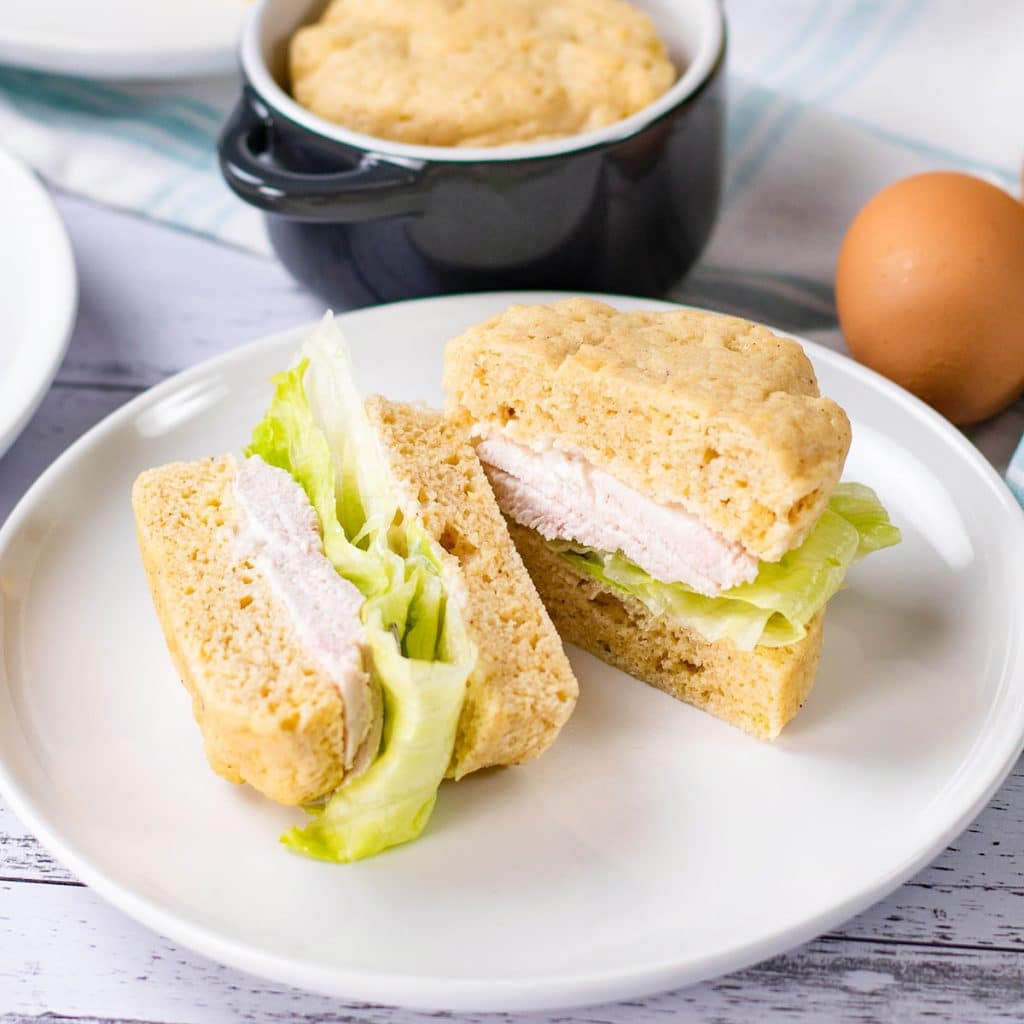 Quick bread sandwich on a plate.