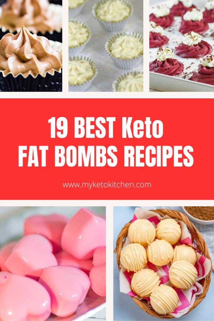 Five keto fat bombs images wit ext saying. "the best keto fat bombs recipes.