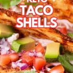 Keto taco shells with filling.