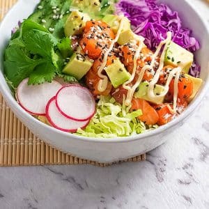 Keto poke bowl recipe.