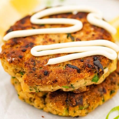 Two Keto salmon patties.