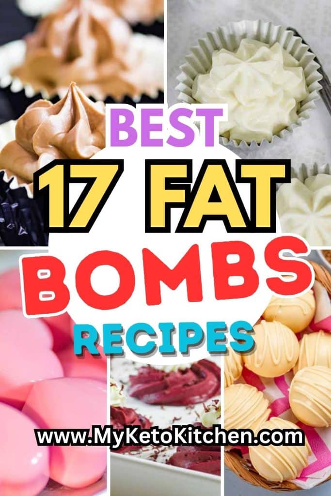 Five keto fat bombs images wit ext saying. "the best keto fat bombs recipes.