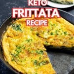 Keto frittata in a frying pan.