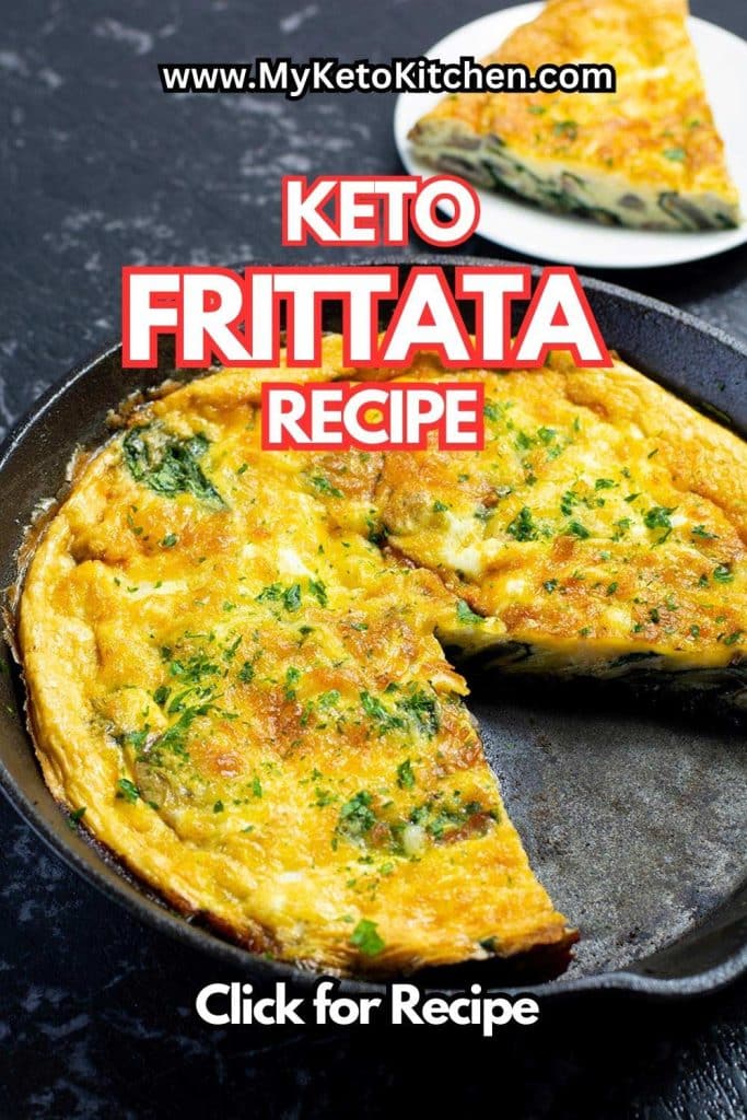 Keto frittata in a frying pan.
