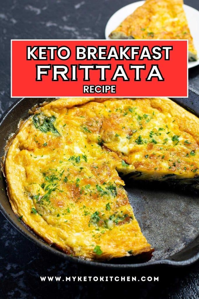 Keto frittata in a frying pan.