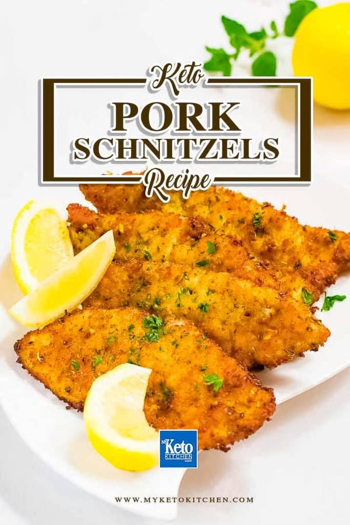 The best Keto Schnitzel recipe, crispy crust with moist meat.