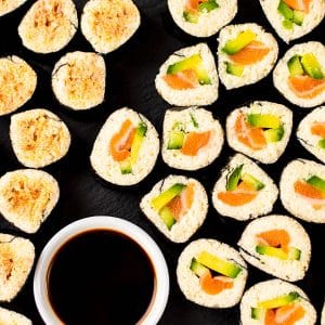 Keto sushi rolls recipe with cauliflower rice