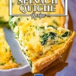 Keto Spinach Quiche Recipe, Homemade.