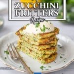Keto Zucchini Fritters are crispy on the outside and soft on the inside.