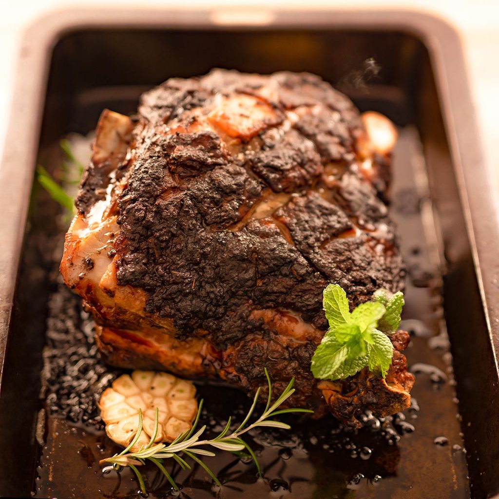 Juicy oven roasted lamb shoulder recipe.