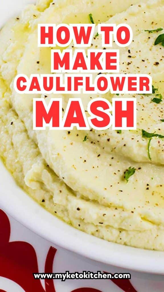 Cauliflower mash in a bowl.