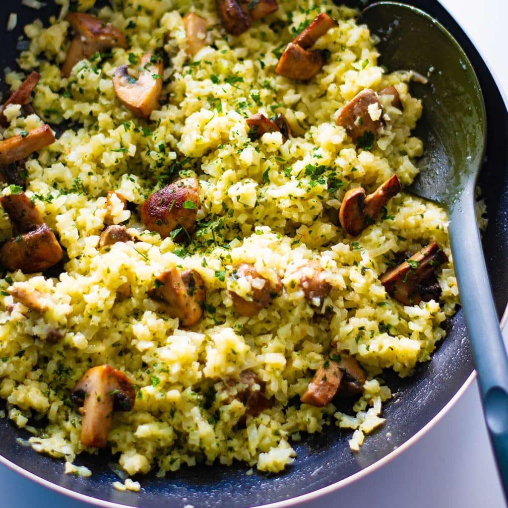 The Best Keto Risotto Recipe (2g Carbs) Cauliflower & Mushroom