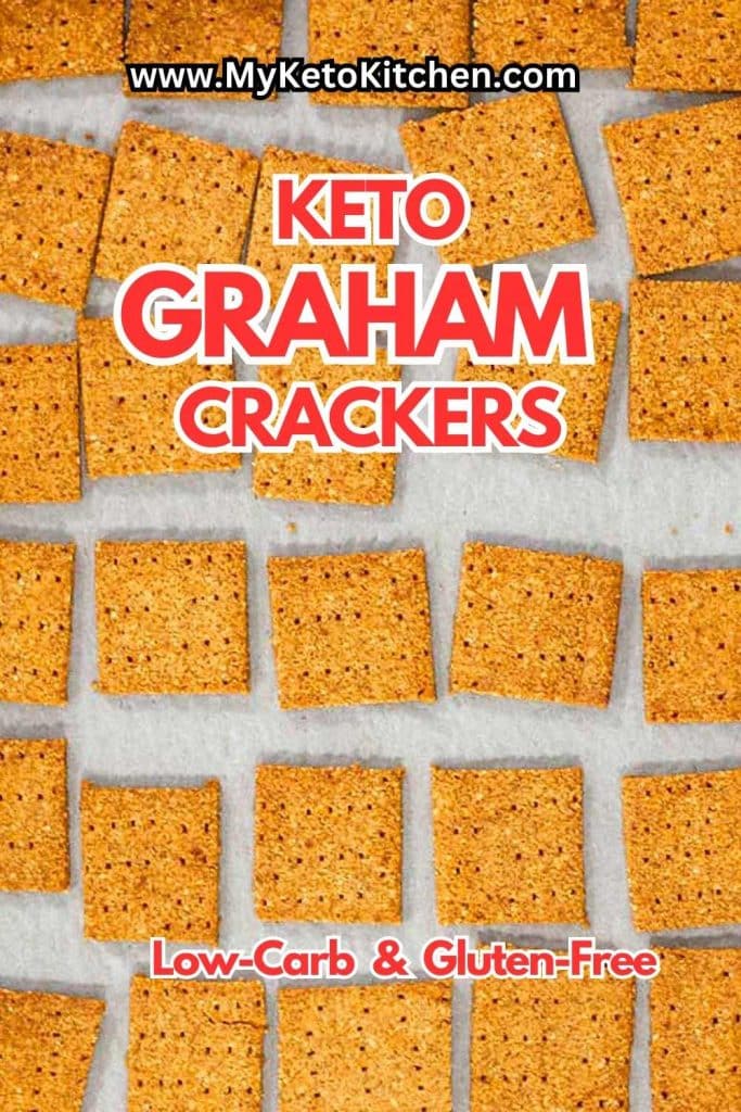 Keto graham cracker on a sheet pan.