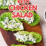 Keto chicken salad in lettuce cups.