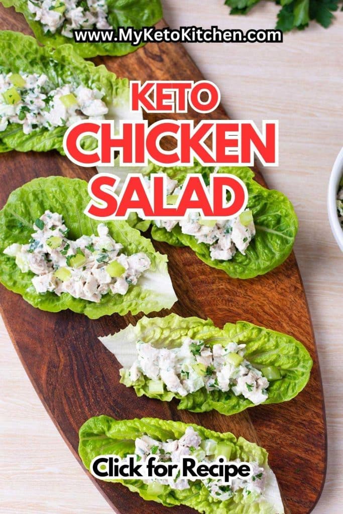 Keto chicken salad in lettuce cups.